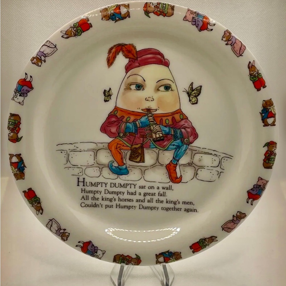 Vintage Mother Goose Humpty Dumpty Decorative Plate 1986